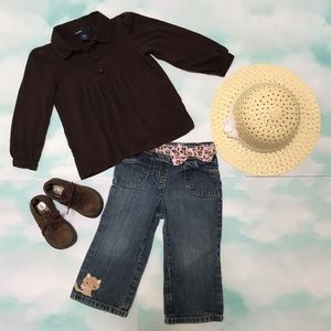 Cute Baby Gap Long Sleeve Brown Boho Shirt Only 2T